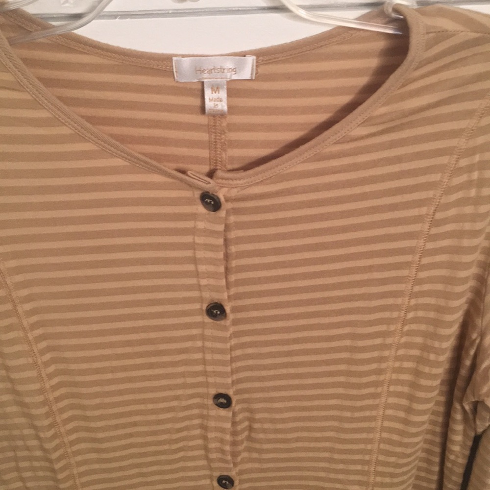 Heartstring Striped Button-Front Top - Picture 2 of 4
